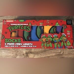 Odd Sox Nickelodeon Teenage Mutant Ninja Turtles Crew Length Socks/5 Pairs